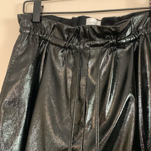 Wilfred Womens Pant Black Jive Faux Leather Shiny Trouser Aritzia Club Sz Small - Picture 6 of 7